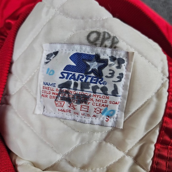 Vintage 90s University Las Vegas UNLV Rebels Satin Jacket Starter XL Made in USA - Picture 9 of 11